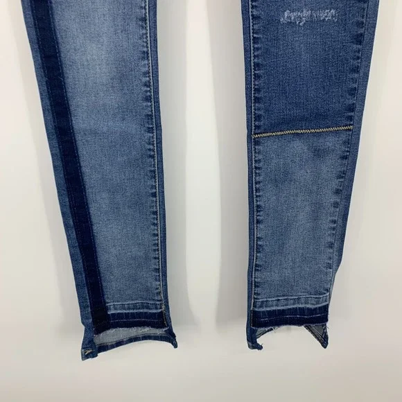 BlankNYC Jeans Girls Kids Size 14 The Mini Mercer Skinny Blue Denim Step Hem NWT - Picture 6 of 13